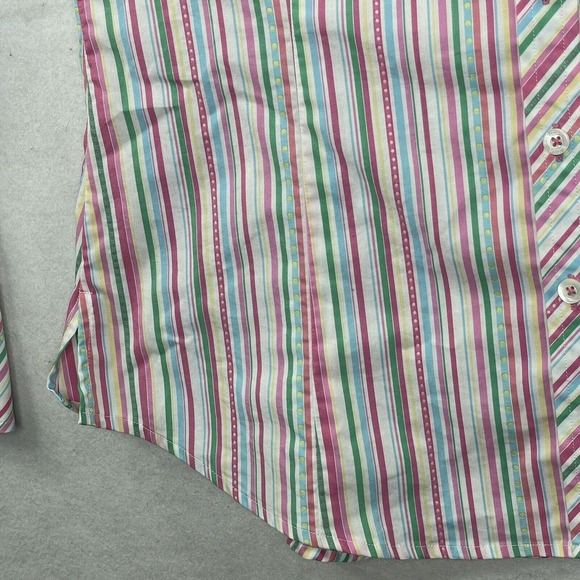 Lilly Pulitzer Pink Vertical Striped Women’s Size 10 Button Down Shirt Top - Picture 11 of 14